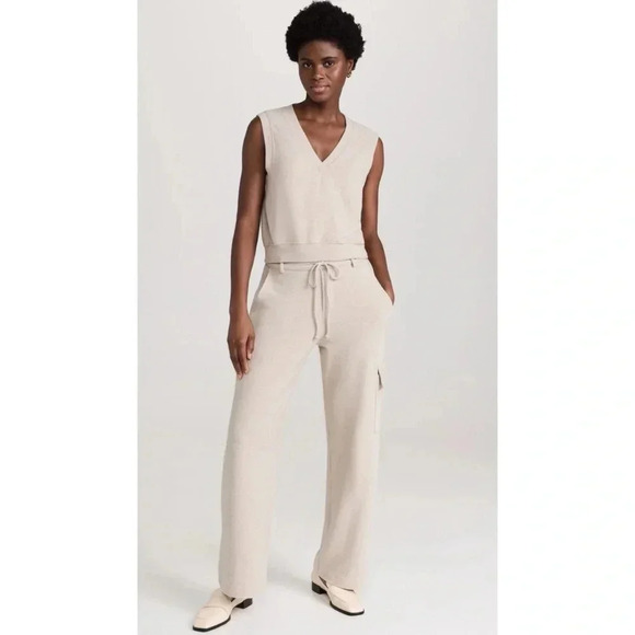 NWT Donni Sweater Vest Knit Sleeveless Tank V Neck Relaxed  in Heathered Oat XL - Picture 12 of 13